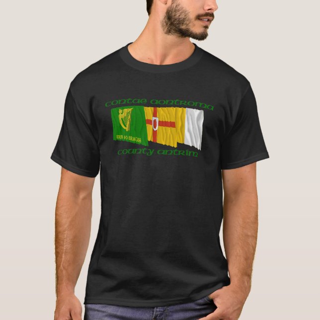 County Antrim Flags T-Shirt (Front)