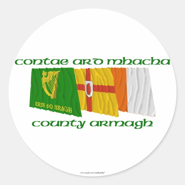 County Armagh Flags Classic Round Sticker (Front)