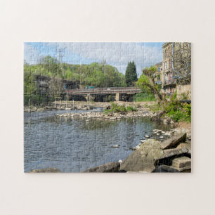 County Bridge and the River Calder, Sowerby Bridge Jigsaw Puzzle