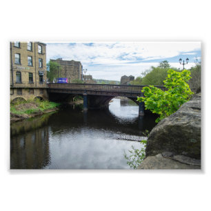 County Bridge and the River Calder, Sowerby Bridge Photo Print