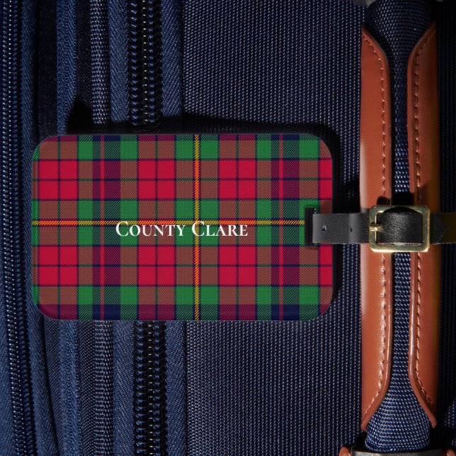 County Clare Tartan Luggage Tag (Front Insitu 4)