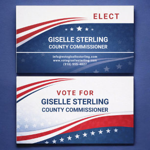 County Commissioner Election Campaign Voter Business Card