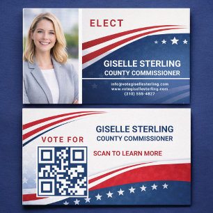County Commissioner Voter Election Photo QR Code Business Card