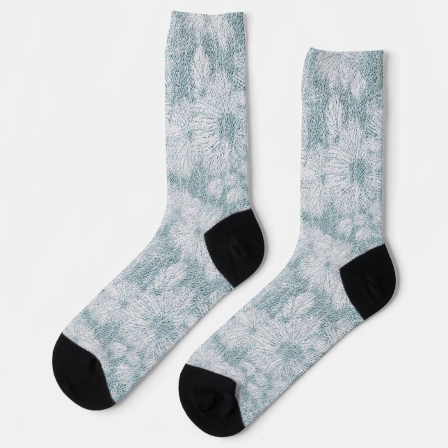 County Cottage Velvety Blue Daisy  Socks (Left)