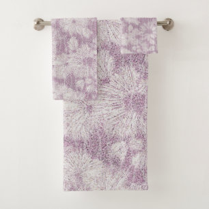 County Cottage Velvety Lilac Daisy Bath Towel Set