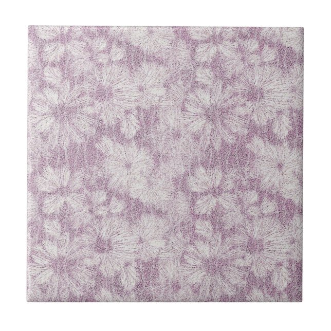 County Cottage Velvety Lilac Daisy Tile (Front)