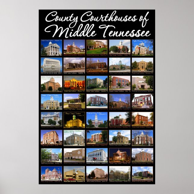 County Courthouses of Middle Tennessee Poster (Front)