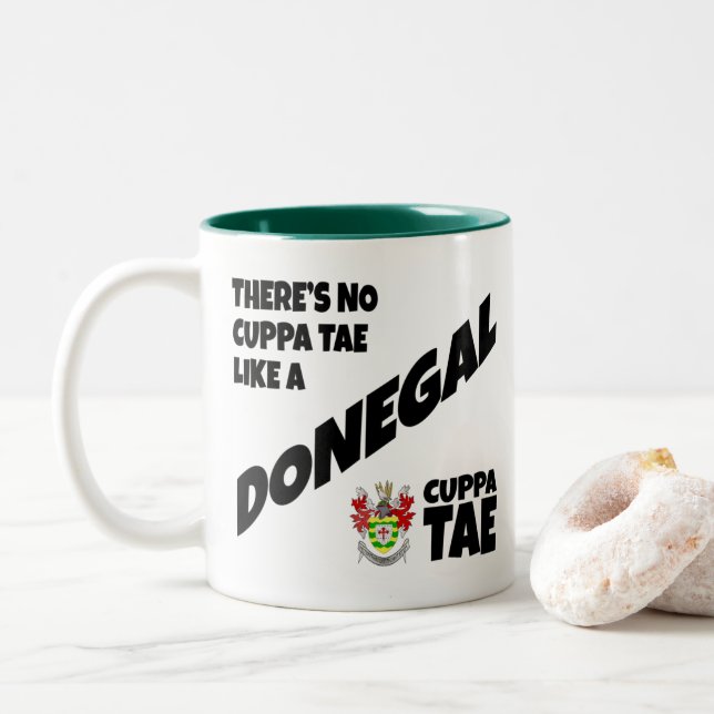 County Donegal Ireland  Two-Tone Coffee Mug (With Donut)