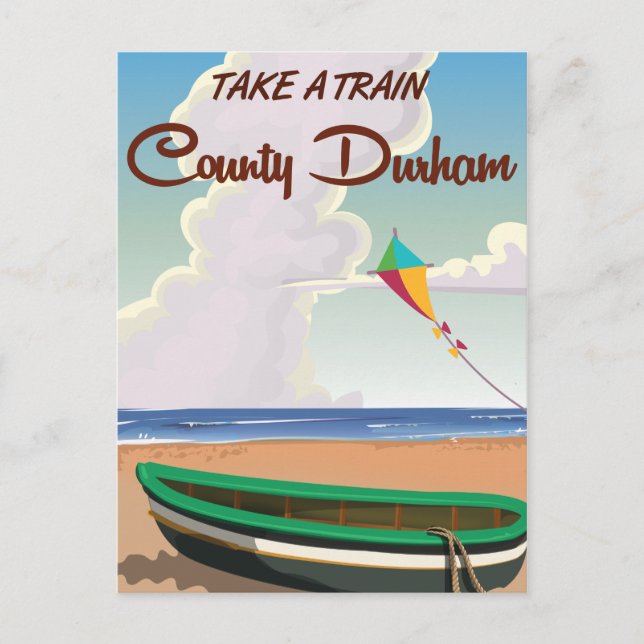 County Durham Train travel poster Postcard (Front)