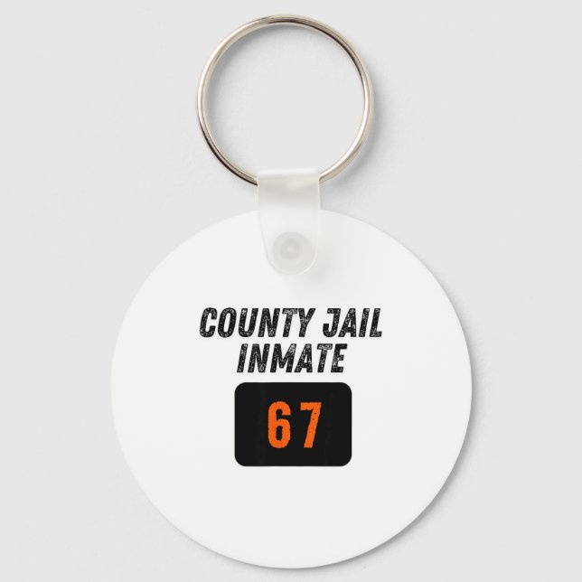 County Jail Prison Inmate 67 Halloween Funny Mens  Key Ring (Front)