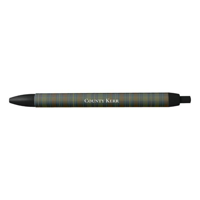 County Kerr Tartan Customisable Black Ink Pen (Front)