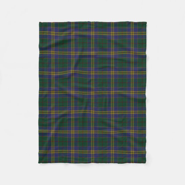 County Kilkenny Irish Tartan Fleece Blanket (Front)