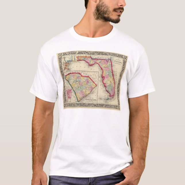 County Map Of Florida T-Shirt (Front)