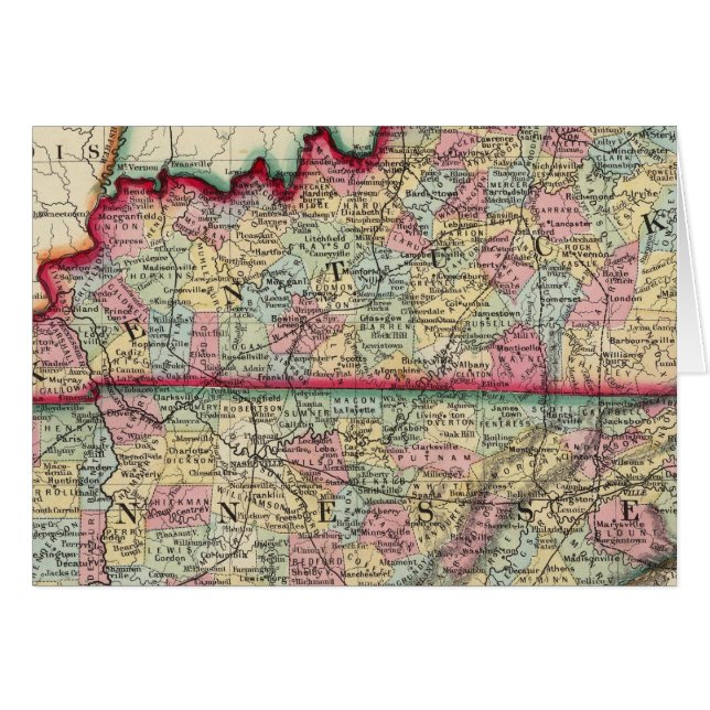 County Map Of Kentucky, And Tennessee (Front Horizontal)