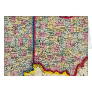County Map Of Ohio, And Indiana