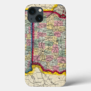County Map Of Ohio, And Indiana iPhone 13 Case