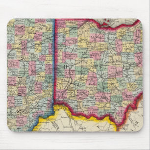 County Map Of Ohio, And Indiana Mouse Pad