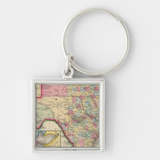County Map Of Texas Key Ring (Front)