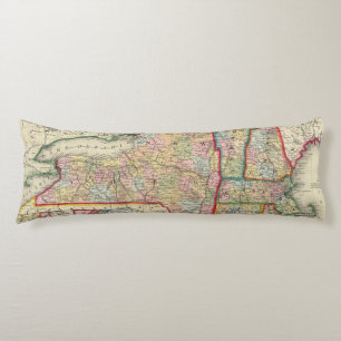 County Map Of The States Of New York Body Cushion