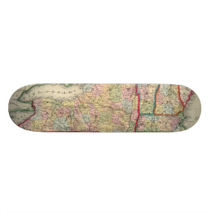 County Map Of The States Of New York Skateboard