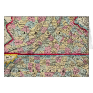 County Map Of Virginia, and North Carolina