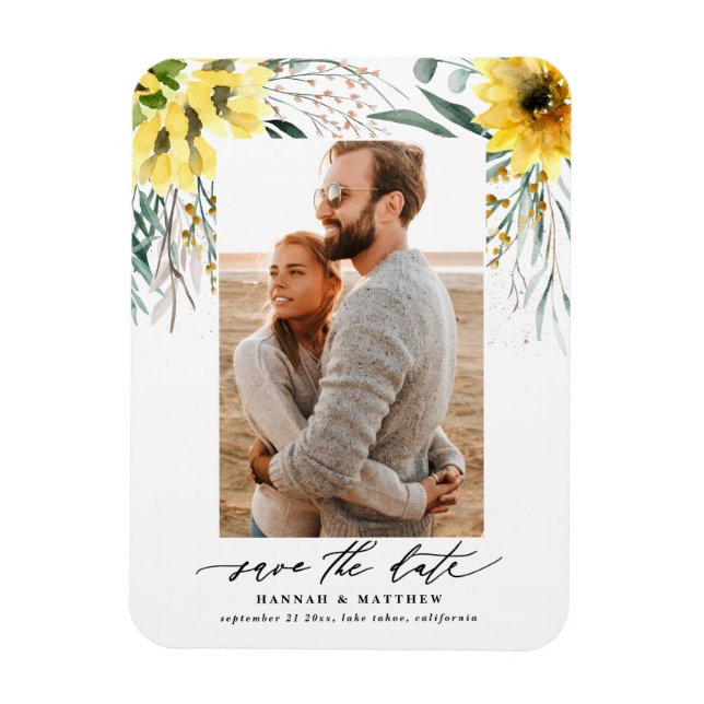 County rustic eucalyptus fall barn sunflower photo magnet (Vertical)