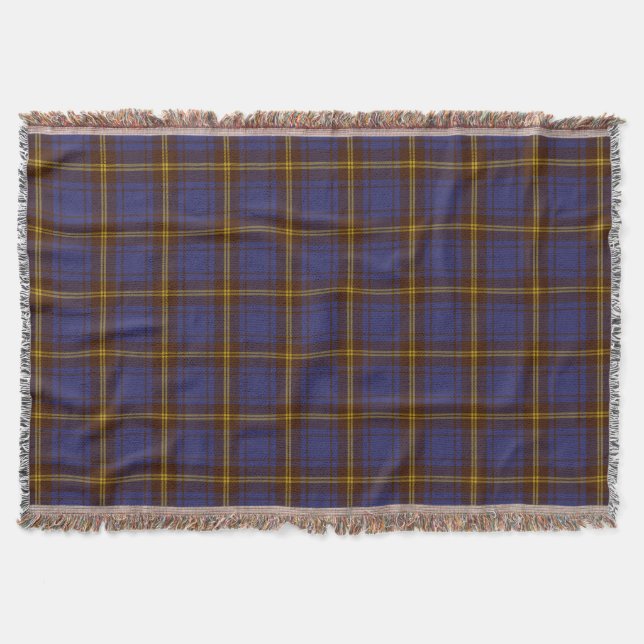 County Sligo Irish Tartan Throw Blanket (Front)