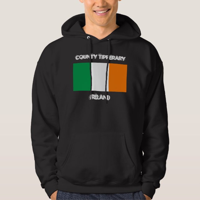 County Tipperary, Ireland with Irish flag Hoodie (Front)