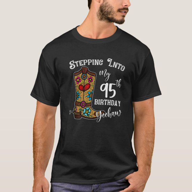 County Yeehaw Stepping Into My 20Th Birthday Cowgi T-Shirt (Front)