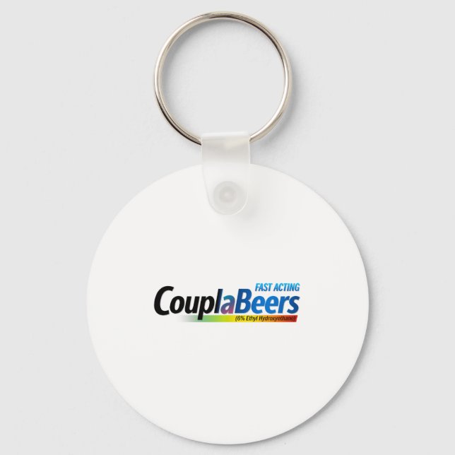 Couplabeers Couple Of Beers Funny Meme Fast Acting Key Ring (Front)