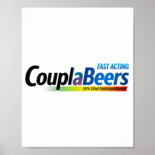 Couplabeers Couple Of Beers Funny Meme Fast Acting Poster