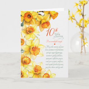 Couple 10th Anniversary Sentimental Daffodils Card
