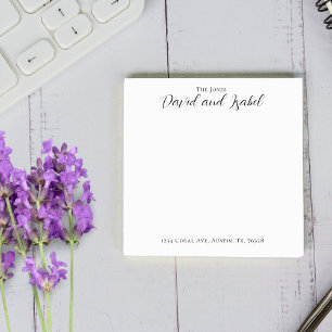 Couple 2 Names Script Address Formal Elegant Post-it Notes