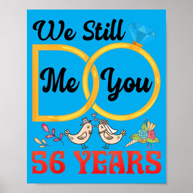 Couple 56th Wedding Anniversary Married 56 Years Poster (Front)