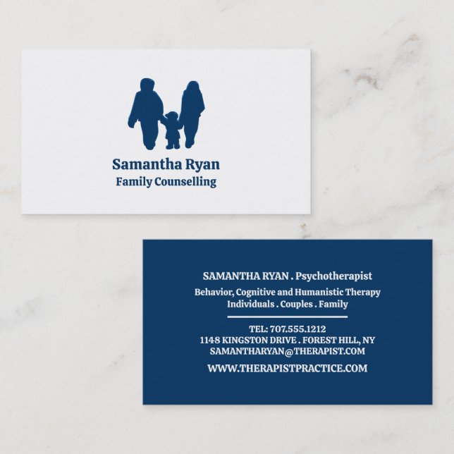 Couple and Child Design, Psychotherapist Business Card (Front/Back)