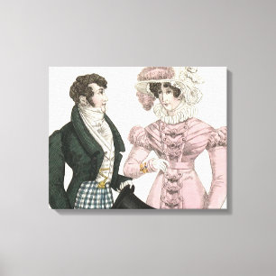 Couple Antique Wedding 1823 Man Woman Fashion Canvas Print