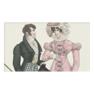 Couple Antique Wedding 1823 Man Woman Fashion Name Tag