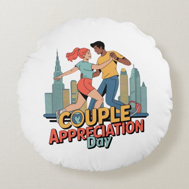 Couple Appreciation Day  Round Cushion (Front)
