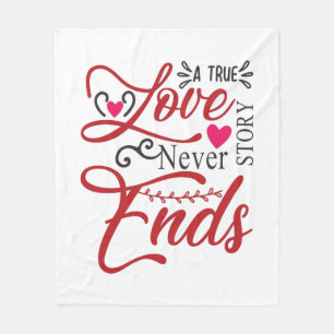 Couple Art A True Love Story Never End Fleece Blanket