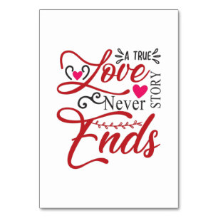 Couple Art A True Love Story Never End Table Number