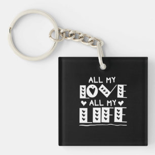Couple Art All My Love All My Life Key Ring