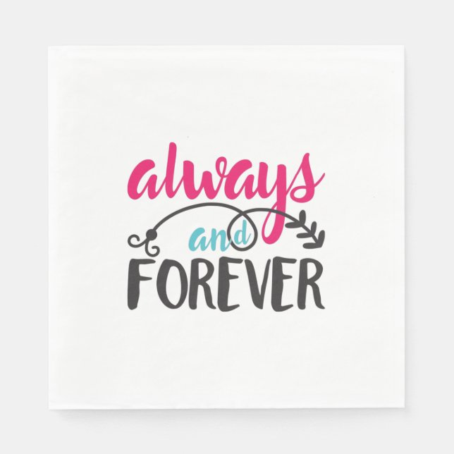 Couple Art Always And Forever Napkin (Front)