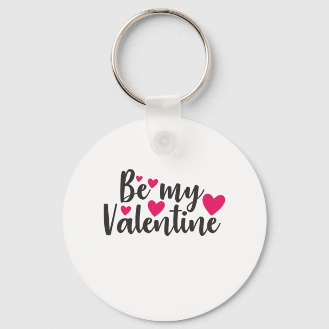 Couple Art Be My Valentine Key Ring (Front)