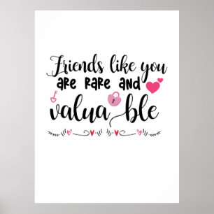 Couple Art Friends Like You Are Rare Poster