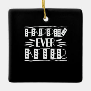 Couple Art Happily Ever After Ceramic Ornament