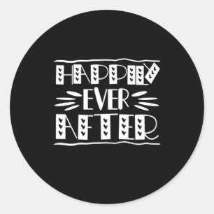 Couple Art Happily Ever After Classic Round Sticker