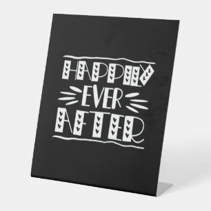 Couple Art Happily Ever After Pedestal Sign