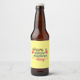 Couple Art Have A Wonderful Valentine's Day Beer Bottle Label