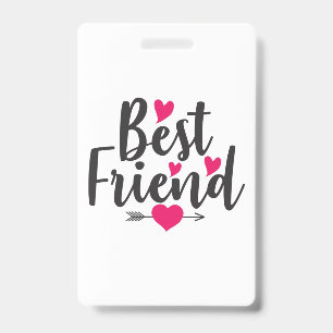 Couple Art Heart Best Friend ID Badge