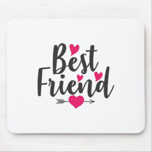 Couple Art Heart Best Friend Mouse Pad